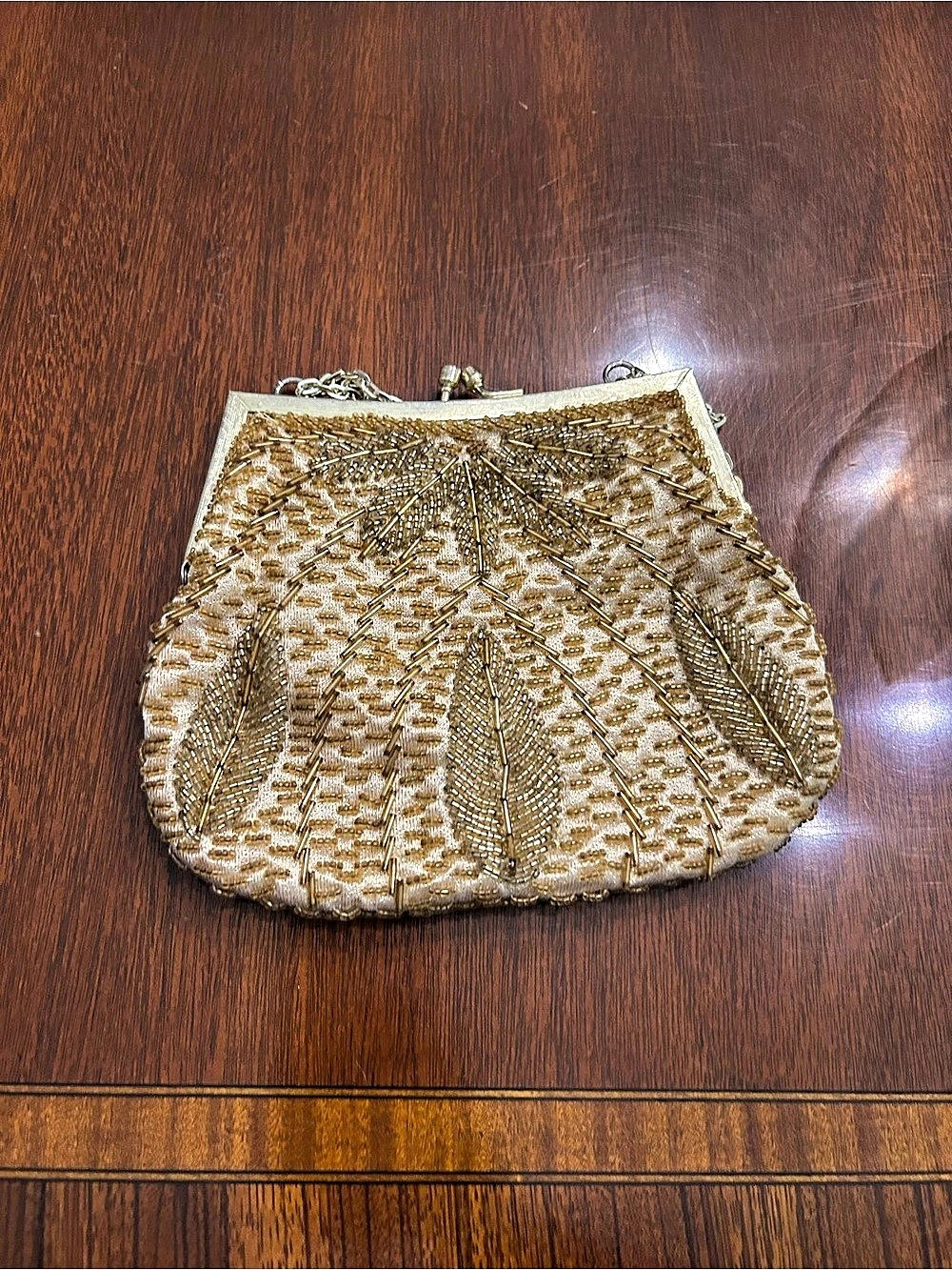 Beaded Gold Evening Clutch